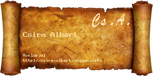Csire Albert névjegykártya