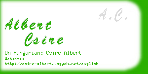 albert csire business card